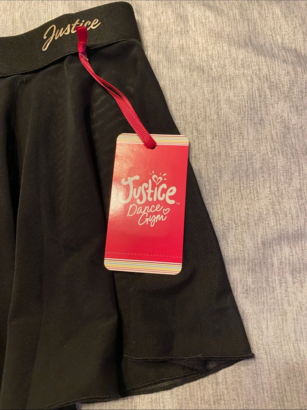 JUSTICE Black Mesh Ballet Dance Skirt Youth Girls Sz M (10) NEW